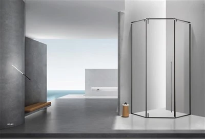 Pintu Kamar Mandi Kaca Casement Bening Tempered