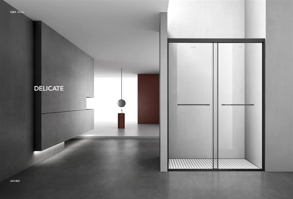 Dua Pintu Geser Kamar Mandi Stainless Steel Dengan Satu Kamar Mandi